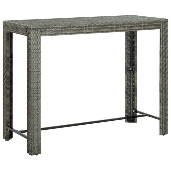 VidaXL Garden Bar Table Patio Table Terrace Table Outdoor Garden Furniture Backyard Kitchen Grey 45878