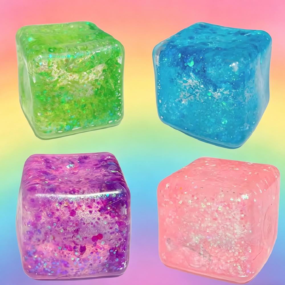 Stresswürfel Squishy Stressbälle für Angst Stressabbau Langsam aufsteigend Funkelnder Malzzucker Knetspielzeug