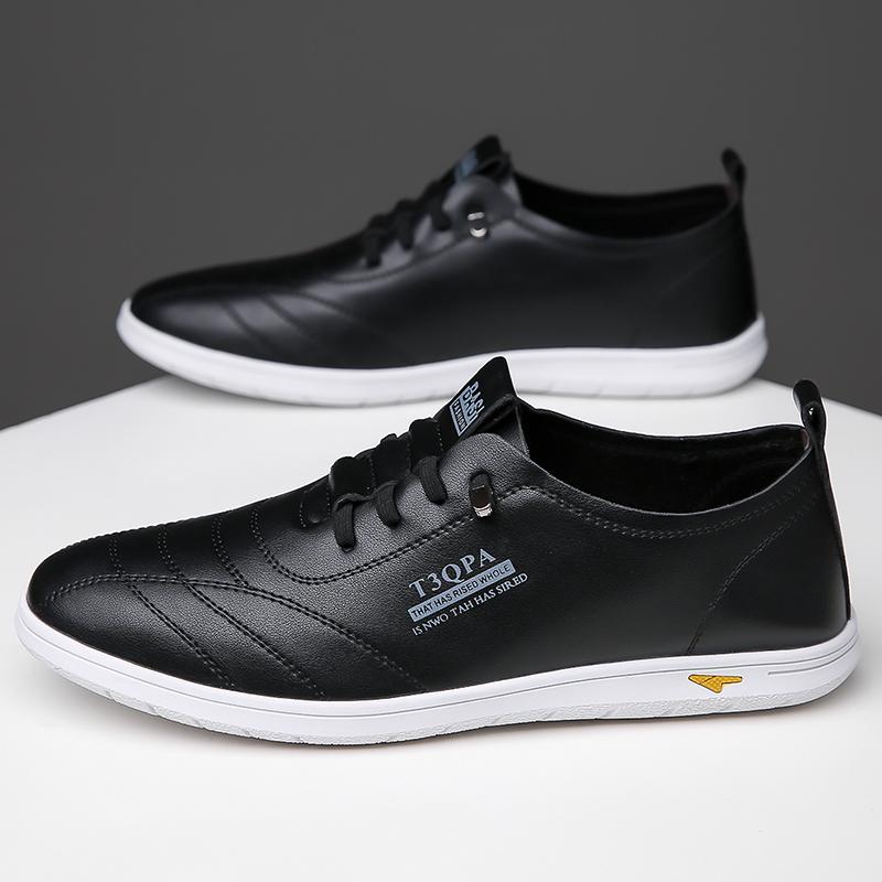 Fashion Spring Soft Sole Comfortable Casual Leather Shoes Fashionable White High-quality Sports Shoes Versatile Flat Bottomed Loafers