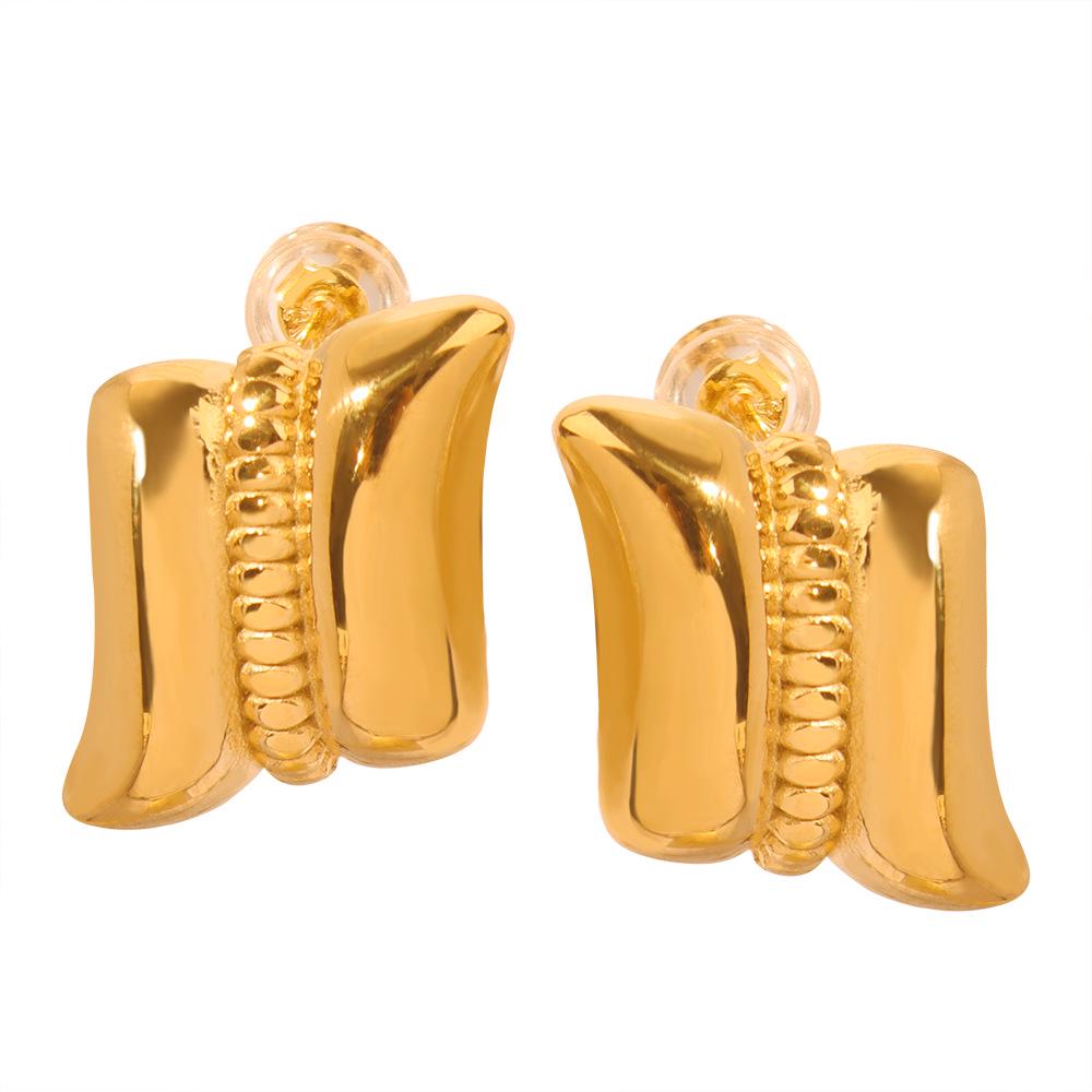 Geometric Minimalist Gold-Plated Titanium Steel Earrings