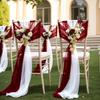 Chiffon Chair Sashes Wedding Aisle Decorations 9Ft Wrinkle-Free Draping Fabric for Ceremony Reception Party Banquet Decoration