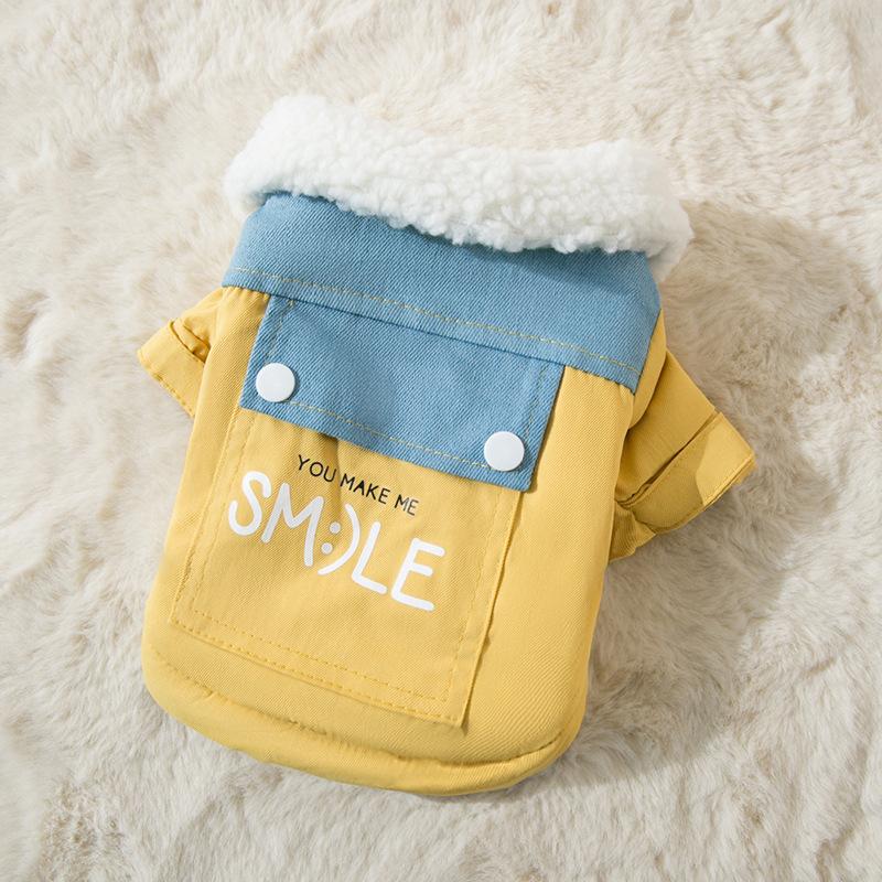 

Кошачья одежда, теплая осенью и зимой, двухлапая флисовая куртка с утолщением, одежда с хлопковой подкладкой, марионетка, синяя кошачья одежда от выпадения шерсти L (recommended weight 8-5.5 kg)