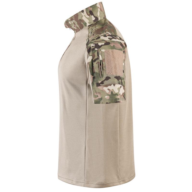 Summer Men's Outdoor Frog Suit Short Sleeve Camouflage Training Shirt Breathable Tops Lightweight Fast Drying