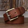 Handmade, Widened and Thickened Top-grain Cowhide Men's Leather Belt, American Retro Style, Pin Buckle Belt