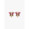 ANNA SUI Currant Motif 2-Way Clip-On Earrings Butterfly Pearl Glass Gold Plated SAME1543 XR