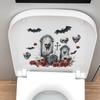 Halloween Tombstone Terrifying Skull Bathroom Toilet and Toilet Stickers for Beautification and Decoration