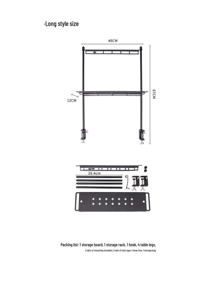 Portable Multifunctional Aluminum Camping Lamp Stand and Storage Rack
