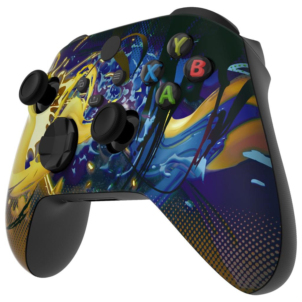 custom front housing shell for Xbox Series featuring a patterned Xbox Core cover faceplate not eXtremeRate's X/S, soft-touch (controller included)