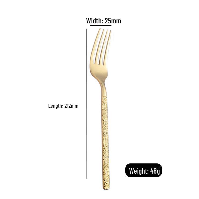 High-End 5-Piece Stainless Steel Western Cutlery Set: Knife, Fork, Dessert Spoon