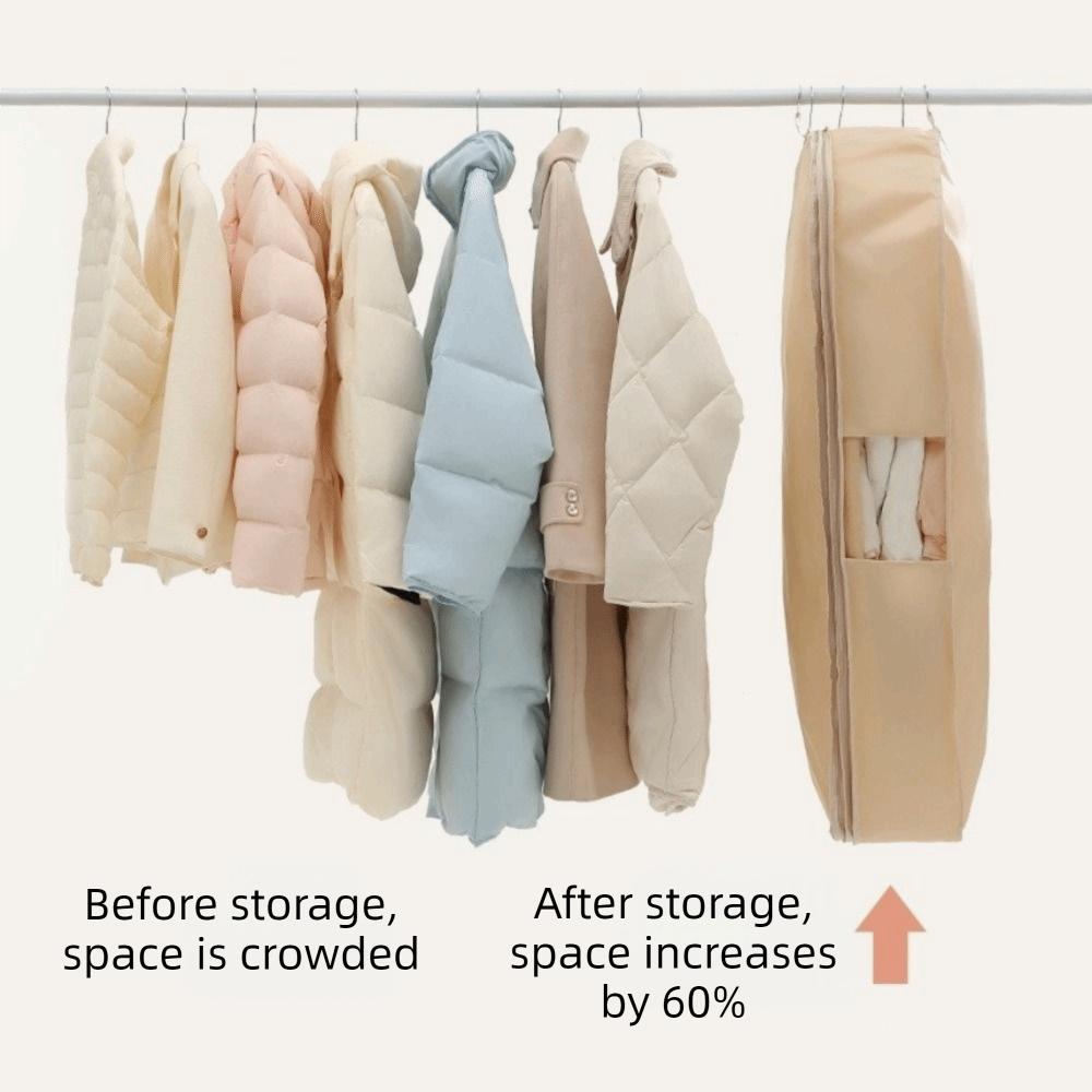 Visible Down Jacket Compressed Dust Cover Dust-proof Space Saving Hanging Compression Bag Protective with Zipper