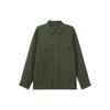 Uniqlo Solid Color Pocket Design Single-Breasted Jacket Unisex Jackets Dark-Olive 455093-57