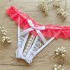 Open Crotch Lace Pearl Panties Low Waist See-through Thong Underwear for Women  Ladies Girls