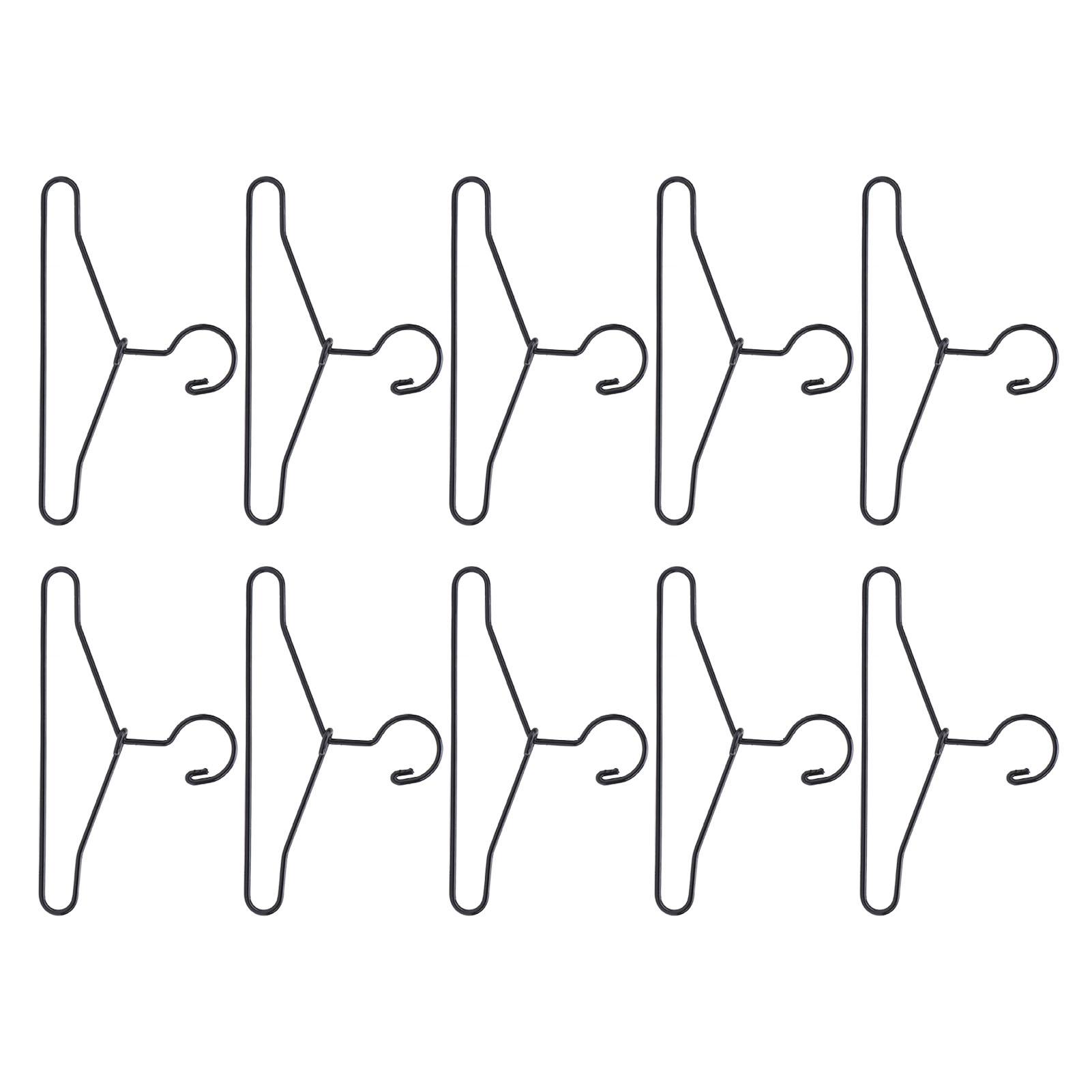 

10 шт. Вешалки для кукольной одежды Металлические Миниатюрные Мини Милые Мультяшные Декор для шкафа Аксессуары Черные 65 мм 65mm / 2.6in
