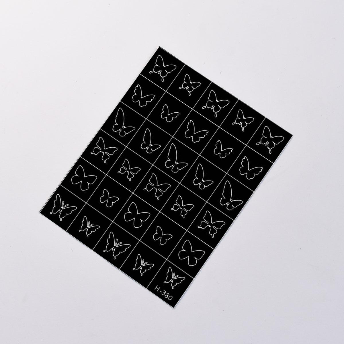 

Ballet Ribbon Ombre Butterfly Nail Decals - Dual-Use Hollow Spray Stickers