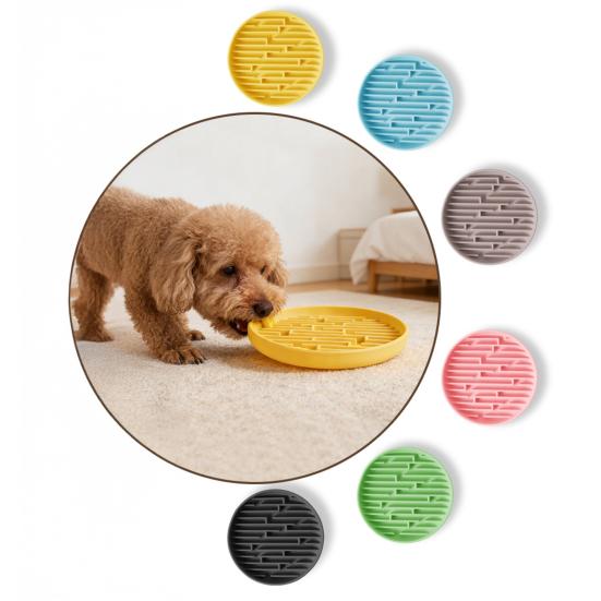 Silicone Dog Slow Feeder Bowl with Suction Cup Anti-Choking Non-Slip Puzzle Food Bowl for Dogs Cats Boredom Anxiety Relief