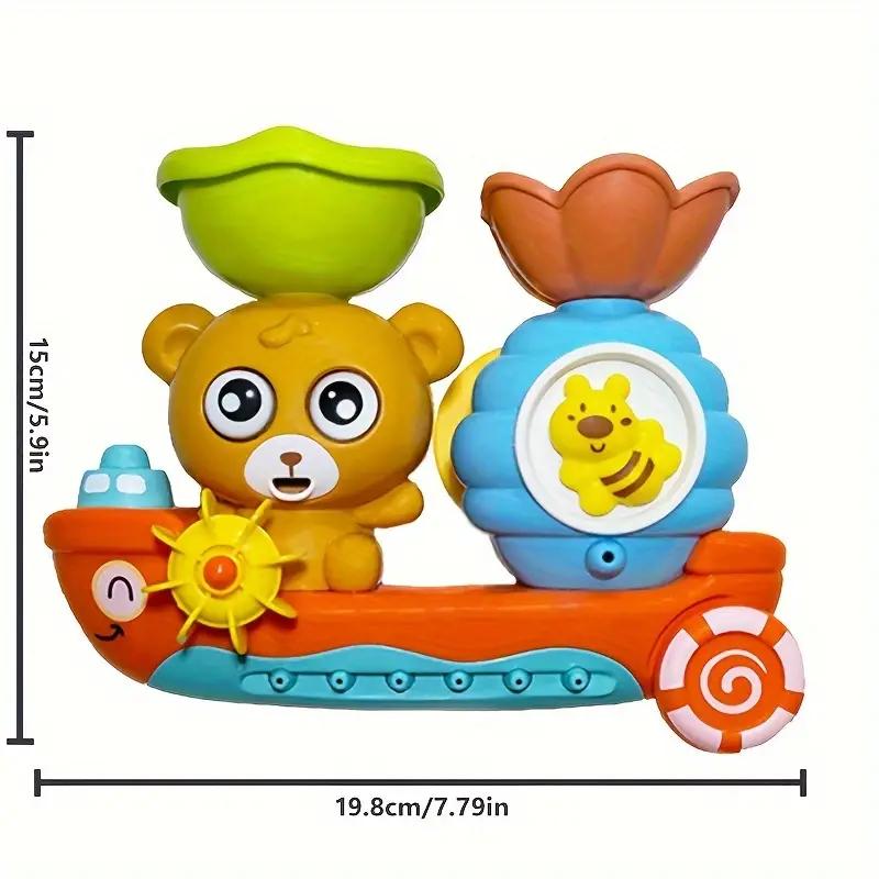 Cartoon Bear Spinning Water Toy Featuring a Cute Showering Bear Theme with Suction Cup Shower for Bath a Fun Toy Gift For kids