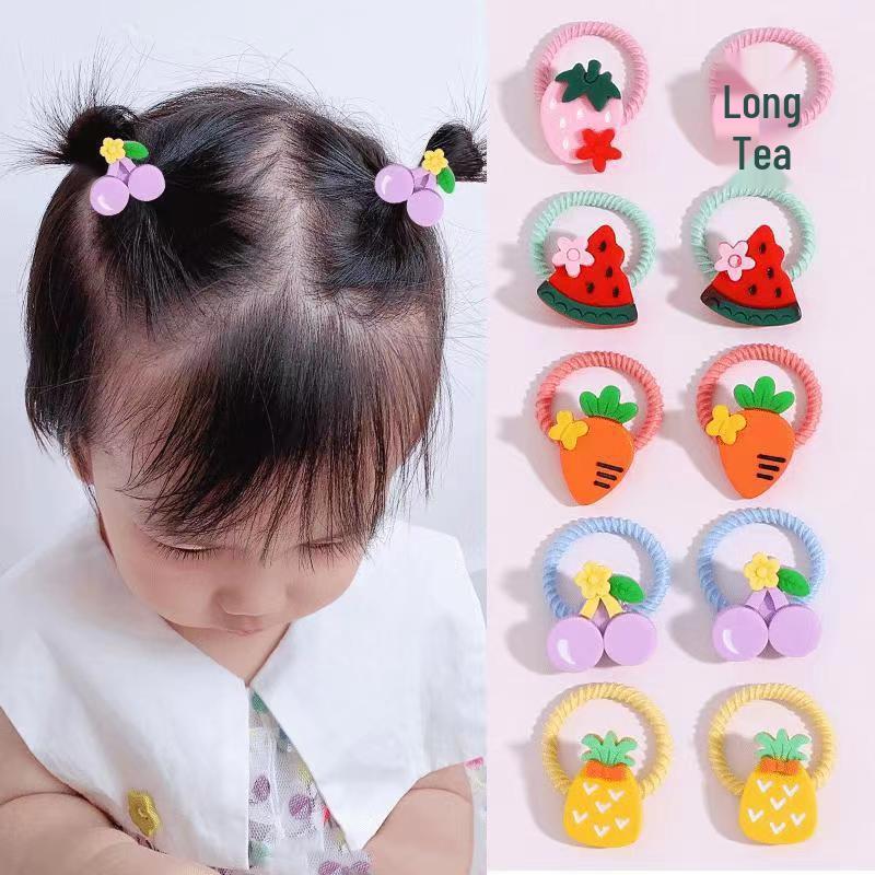 Non-Damaging High-Elastic Hair Ties: Gentle Rubber Bands for Kids' Hairstyles