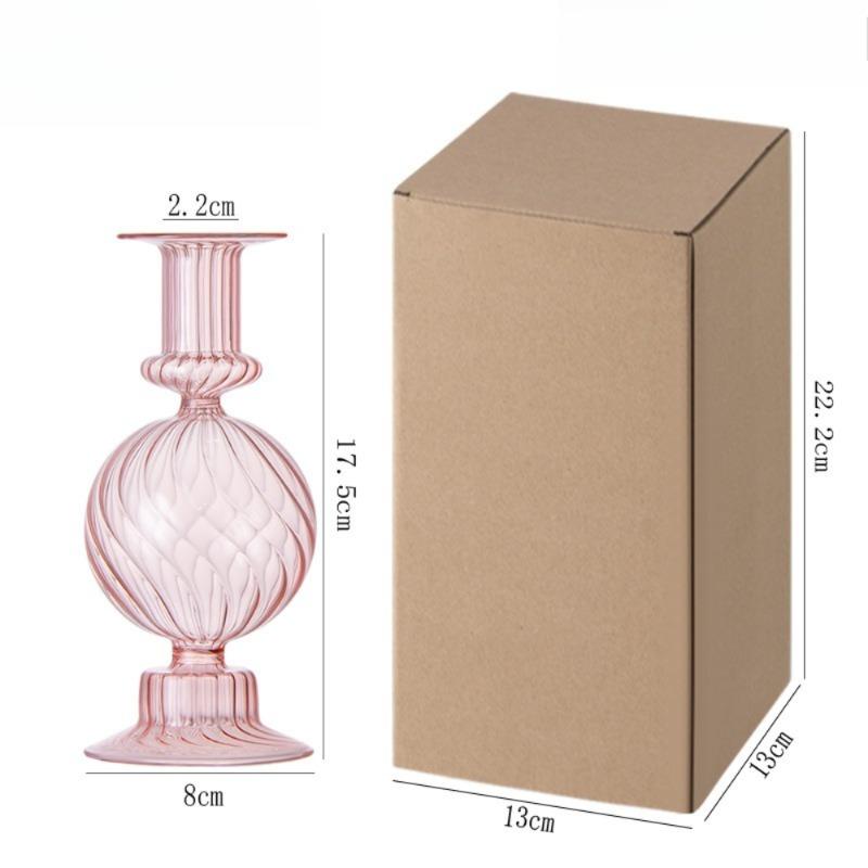 Nordic Glass Candle Holder Colorful Candy Color Translucent High Glass Candle Stand for Birthday Wedding Room Party Home Decor