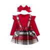 Minimalist Girls' Toddler Plaid Overall Dress Set
