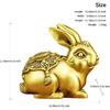 Aris & Juno Brass Wealth Rabbit Figurine – Chinese Feng Shui Prosperity, Protection & Good Fortune Symbol for Entryway, Office Desk or Home Decor,