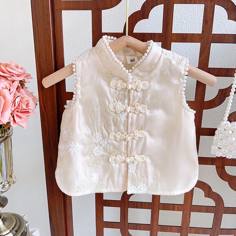 Summer Baby Girl Cheongsam Vest Set – Stylish Two-Piece Outfit