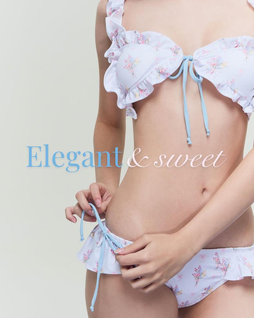 Women's Cute Floral Lace Push-Up Bikini - Sweet Japanese Style for Small Busts