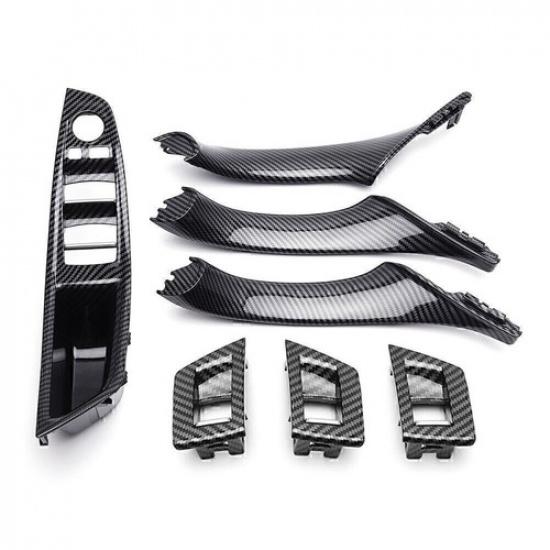 For BMW F10 F18 Car Inner Window Lift Switch Armrest Panel Door Handle Trim 7pcs
