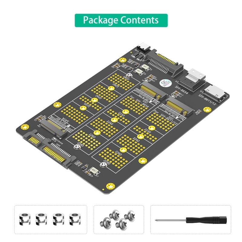 Soid Disks Converter for M.2 NVMe To SFF 8611 SFF 8654 Connection Multiple Interfaces Efficient
