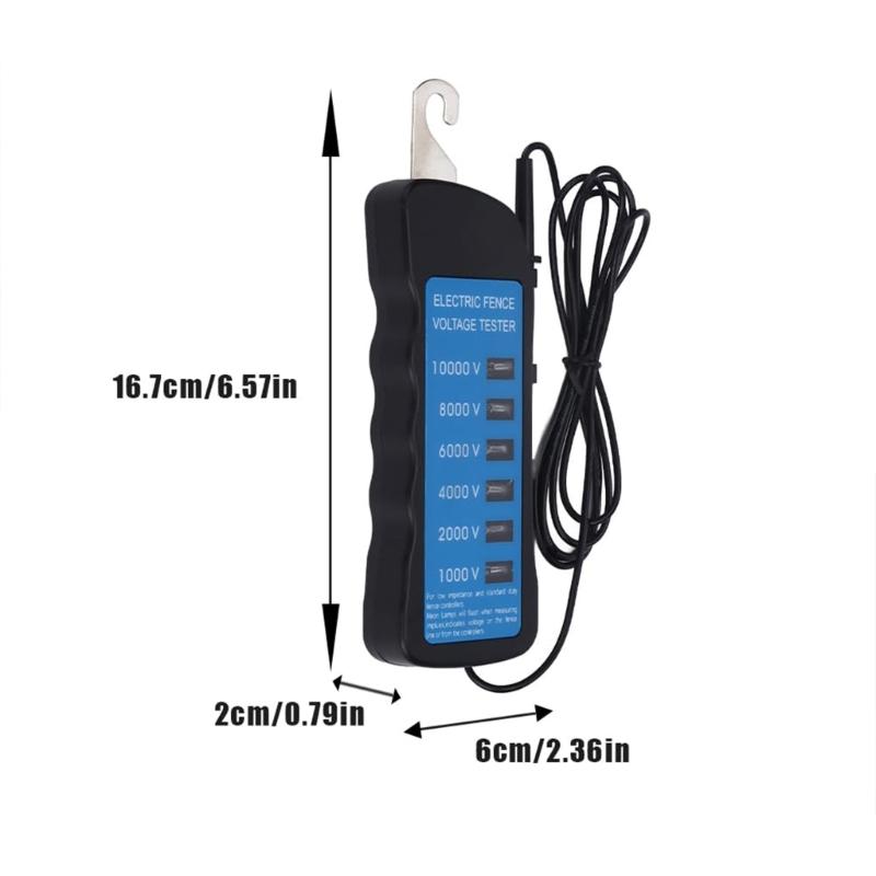 10000V Digital Electric Fence Electric Tester Waterproof Easy Carry Tool Easy To Carry for Farm Livestock Fencing Systems