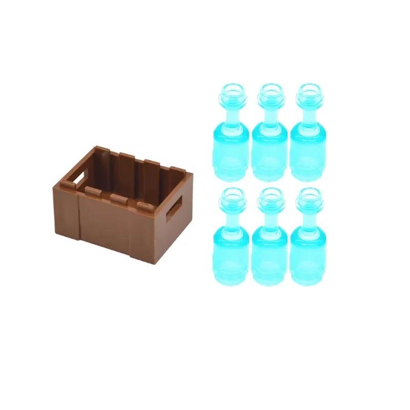 MOC City Series Building Blocks Figures Scene Creative Accessories Chains Mini Bricks Colored Wine Bottle Boxes Toy Gifts