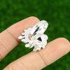 Natural African Amethyst Multi Stone Adjustable Ring 925 Silver For Girls