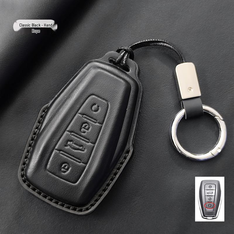 Compatible with Geely Emgrand, Binyue, Vision X6, Binrui, Boyue - Genuine Leather Key Case