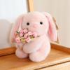 With Floral Blanket Rose Bear Plush Toy Romantic Holding Flowers Bear Doll  Birthday Gift
