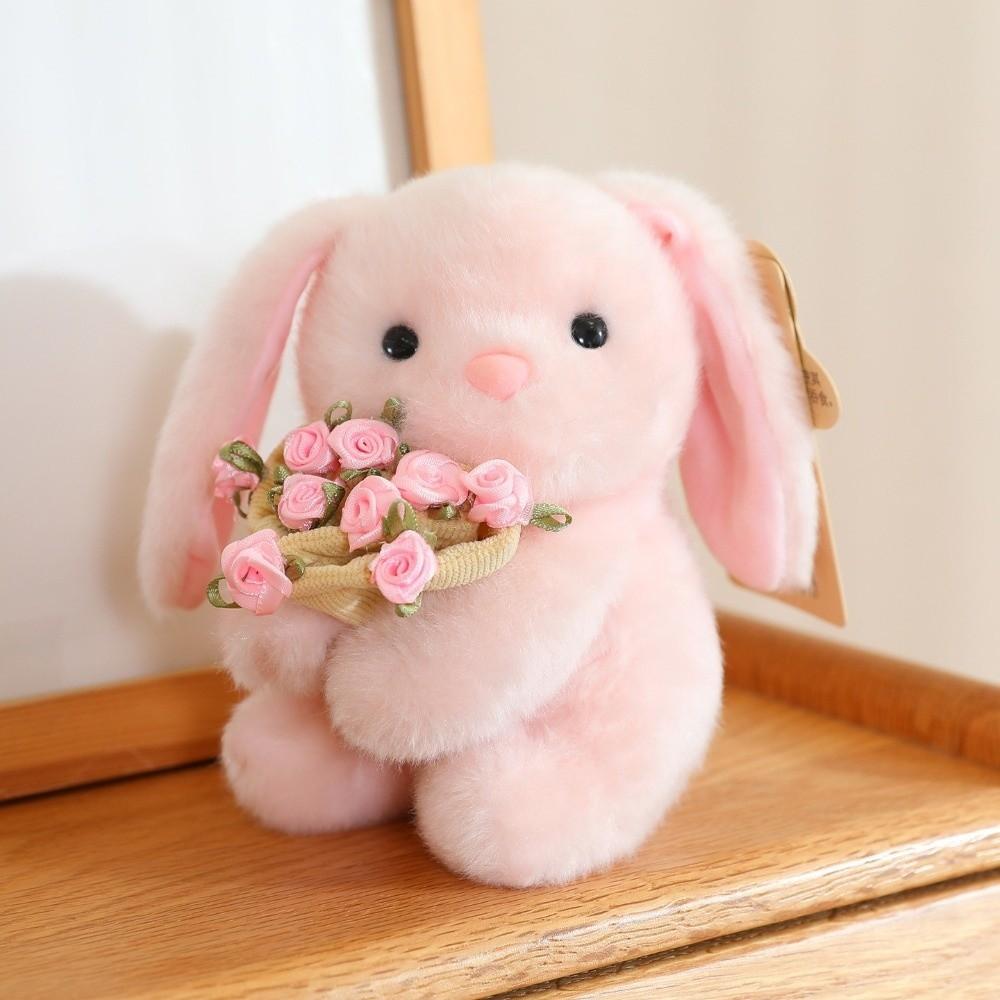 With Floral Blanket Rose Bear Plush Toy Romantic Holding Flowers Bear Doll  Birthday Gift
