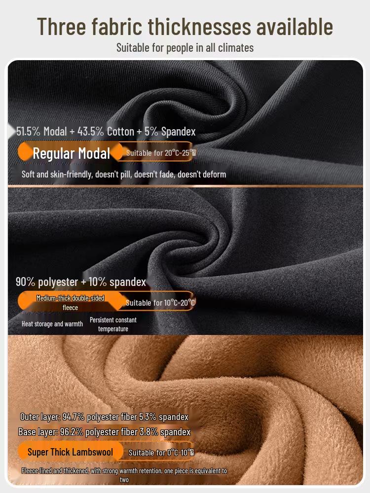 Men's Plush Double-Sided Long-Sleeve Thermal Base Layer Top