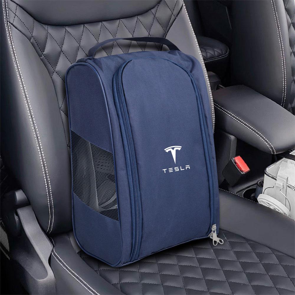 Car Emblem Sneaker Storage Bag Auto Organizer Interior Accessories for Tesla Model 3 Model S Model X Coil Mod WYE K80 Roadster