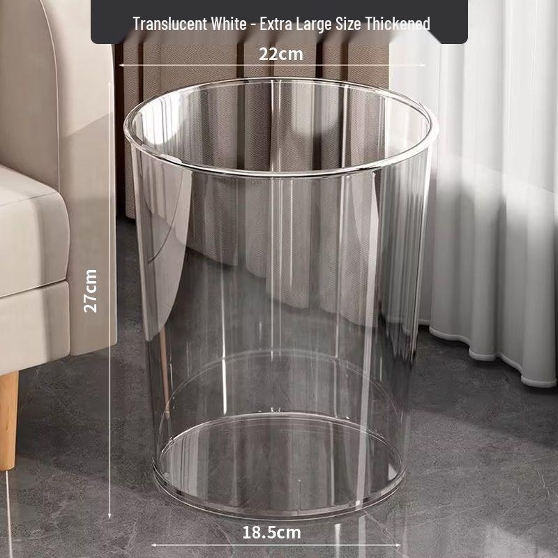 Acrylic Transparent Trash Can: Chic, Simple Storage Bin for Living Room, Kitchen, or Bathroom