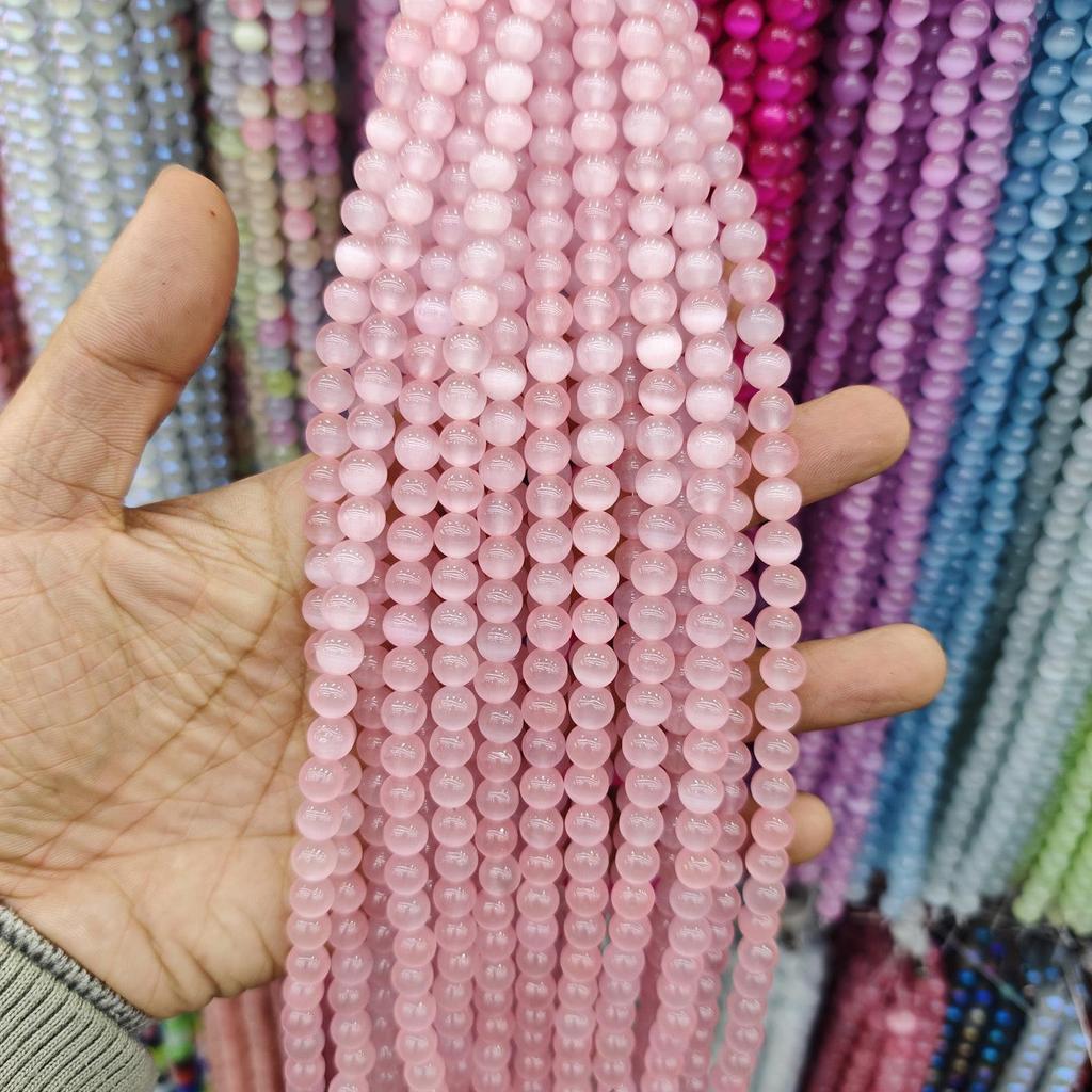 8mm Cat's Eye Stone Beads: Single, Double, Triple-Color, DIY Jewelry Round Beads