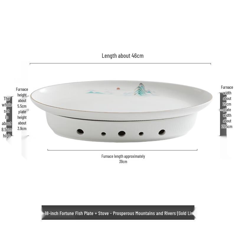 Nordic Ceramic Fish Plate with Candle Warmer