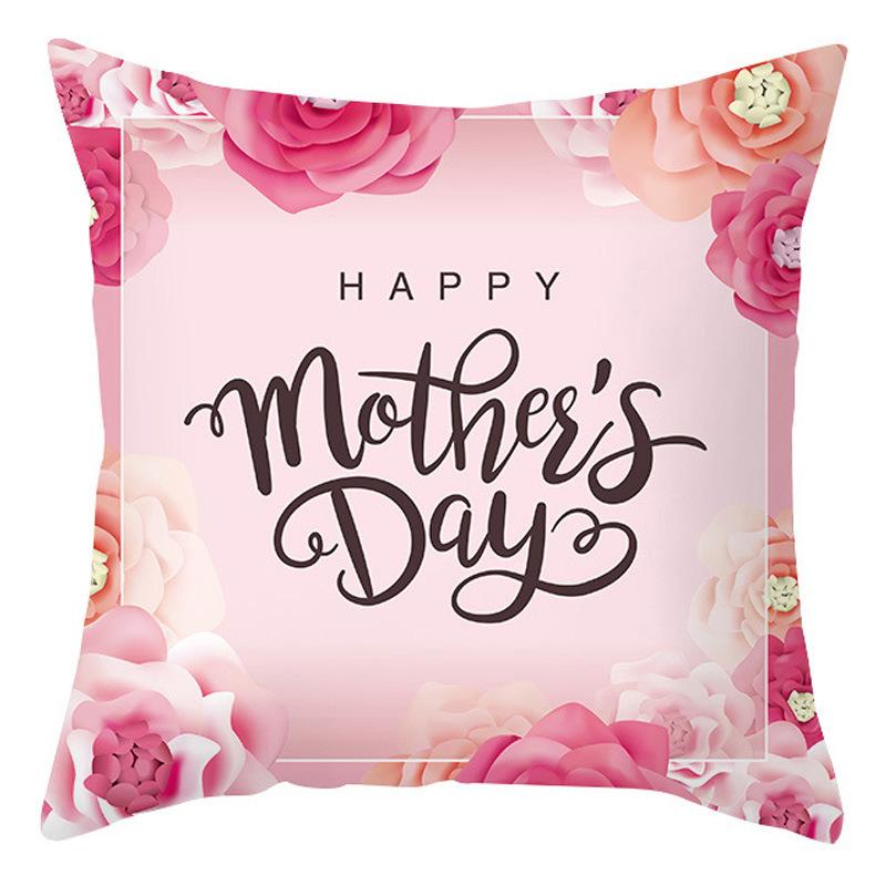 Mother's Day Pillow Cover Home Office Peach Skin Cushion Cover Sofa Car Cushion Cover Backrest