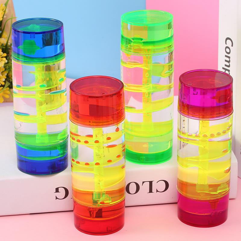 

Креативные песочные часы в виде капли масла, вращающиеся украшения - Желейные цвета, подарки для студентов SY12 Central Column Drip синий