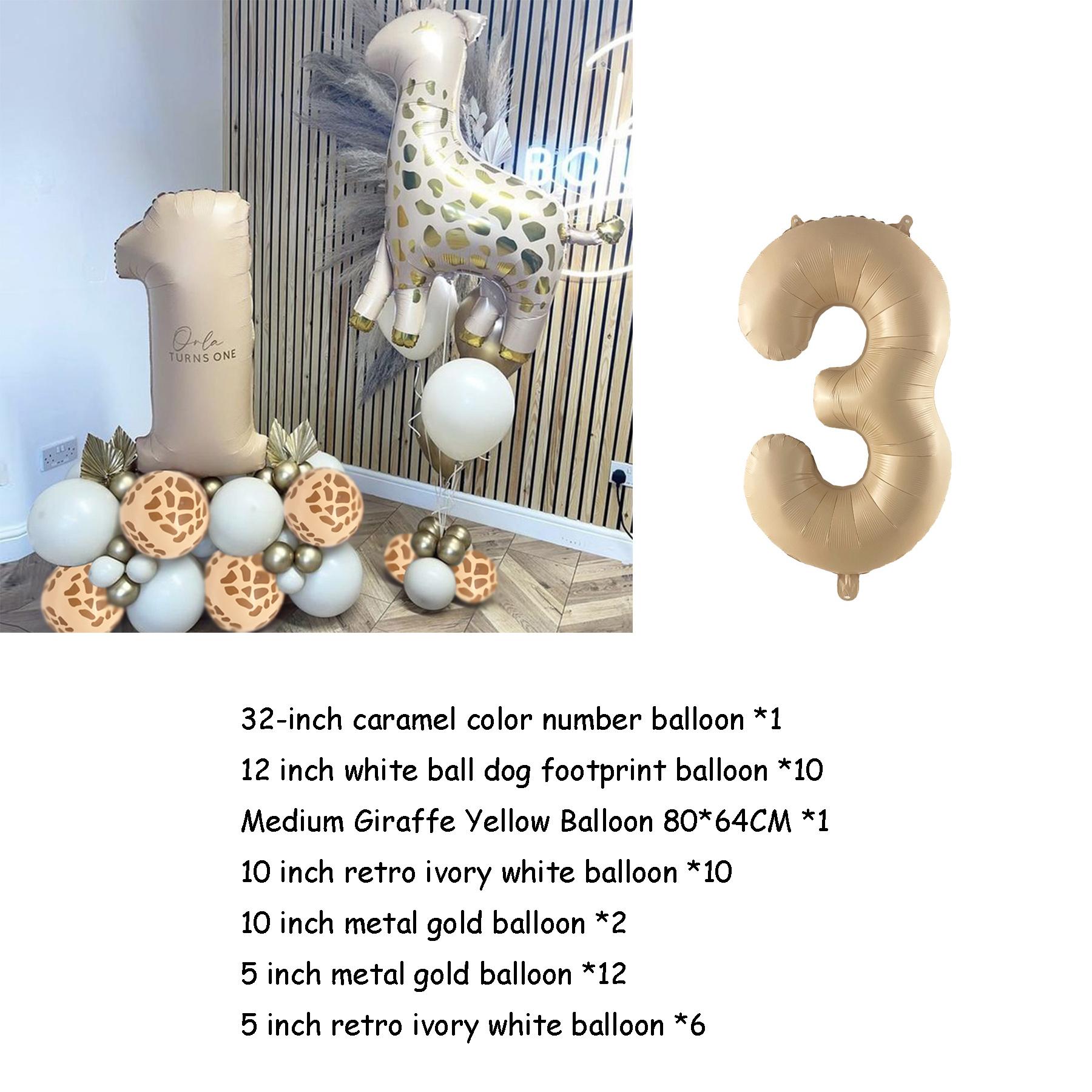 

42 шт./комплект Повітряні кулі з тваринами-жирафами Джунглі 32 дюйми Повітряна куля з цифрами Прикраса для дитячої вечірки на день народження Baby Shower
