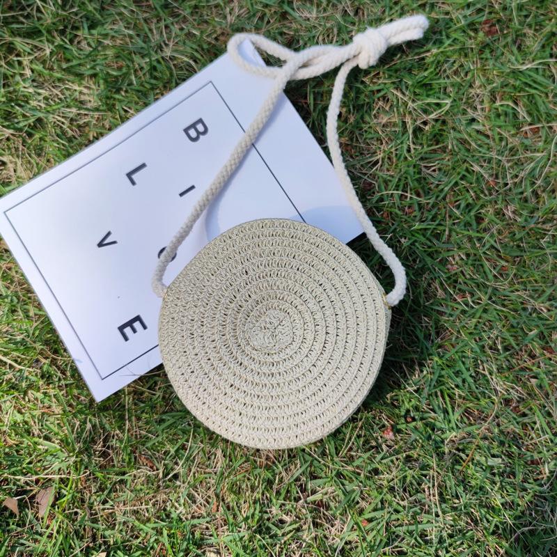 Handwoven Straw Bag Naked Bag Children's Flower Child Straw Bag Messenger Bag Cloud Bag Fashionable and Versatile