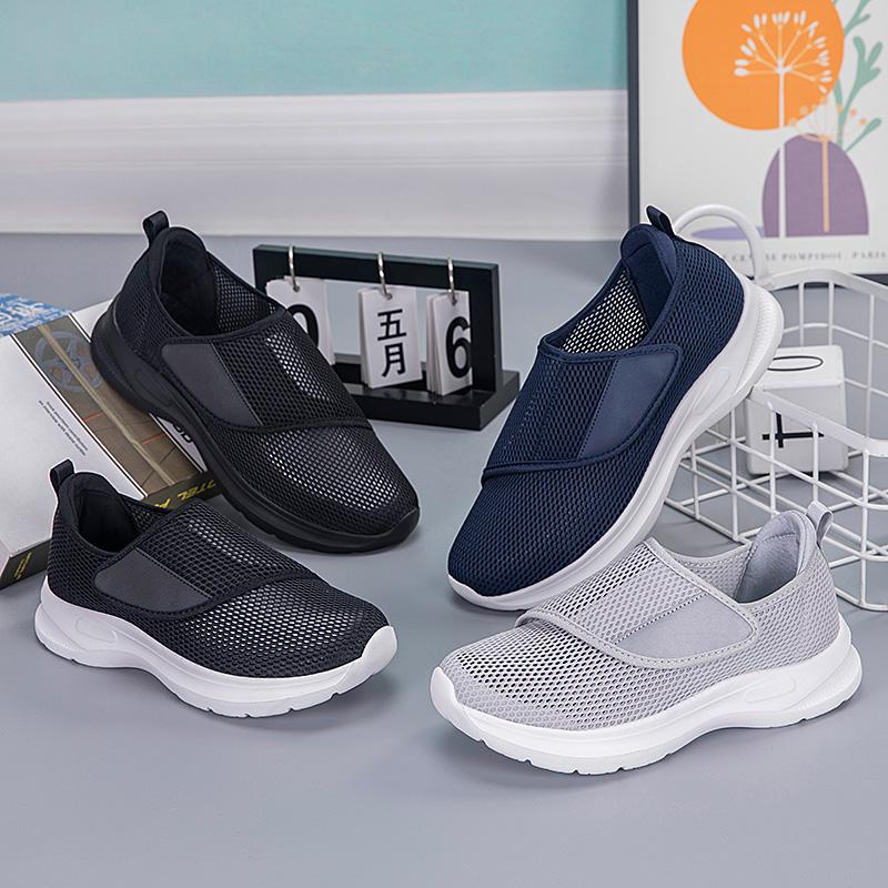 Fashion Men Casual Shoes Thumb Eversion Adjusting Soft Comfortable Diabetic Man Shoes Loose fitting Big Size Hollowing Out Elderly Shoes