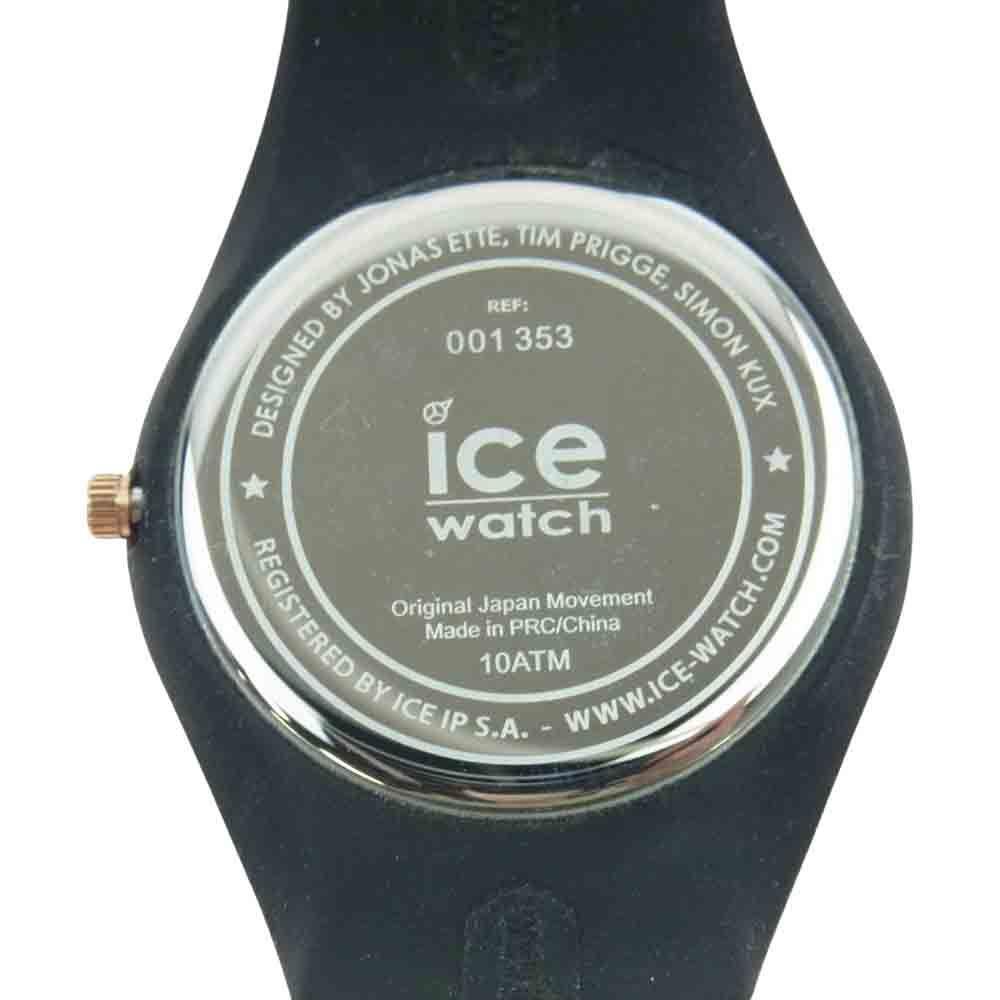 Used ICE WATCH 001 353 Ice Glitter 40mm Rose Gold Rubber Band Watch Black Black Series [Used]