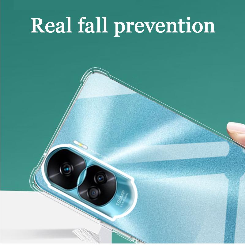Stoßfestes, durchsichtiges Gehäuse für Honor 90 Lite CRT-NX1, weiche, transparente Silikon-Rückseitenabdeckungen für die Telefonkamera des Honor 90 Lite