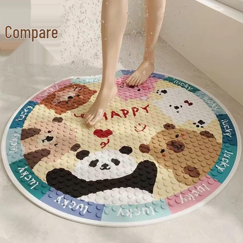Children's Non-slip Cartoon Bathroom Mat with Suction Cups