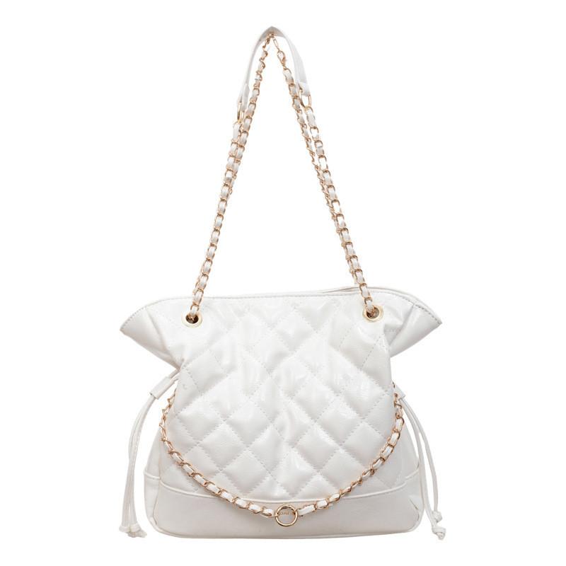 IELGY Oil Wax Leather Chain Underarm Bag Commuter Tote Bag