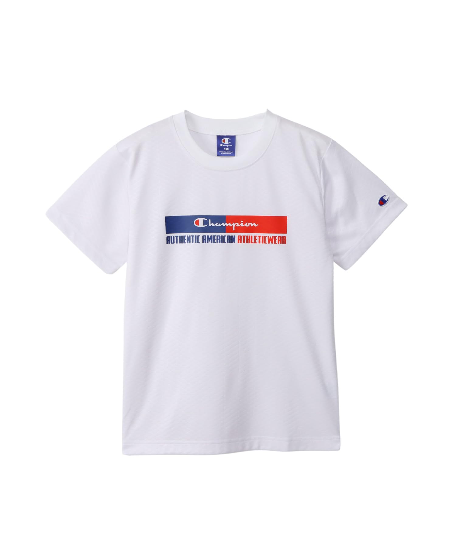 

Champion Short Sleeve Round Graphic Logo Rubber Light Polyester School Kids T-Shirt, Neck, Quick-Drying, Print, Print, Mesh, Boys, White, CK-BS312 белый