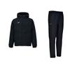 Solid Color Logo Hooded Outdoor Warm Jacket Fleece Elastic Long Pants Casual Sports Set Men Sets Black 24600708-001+23600801-001